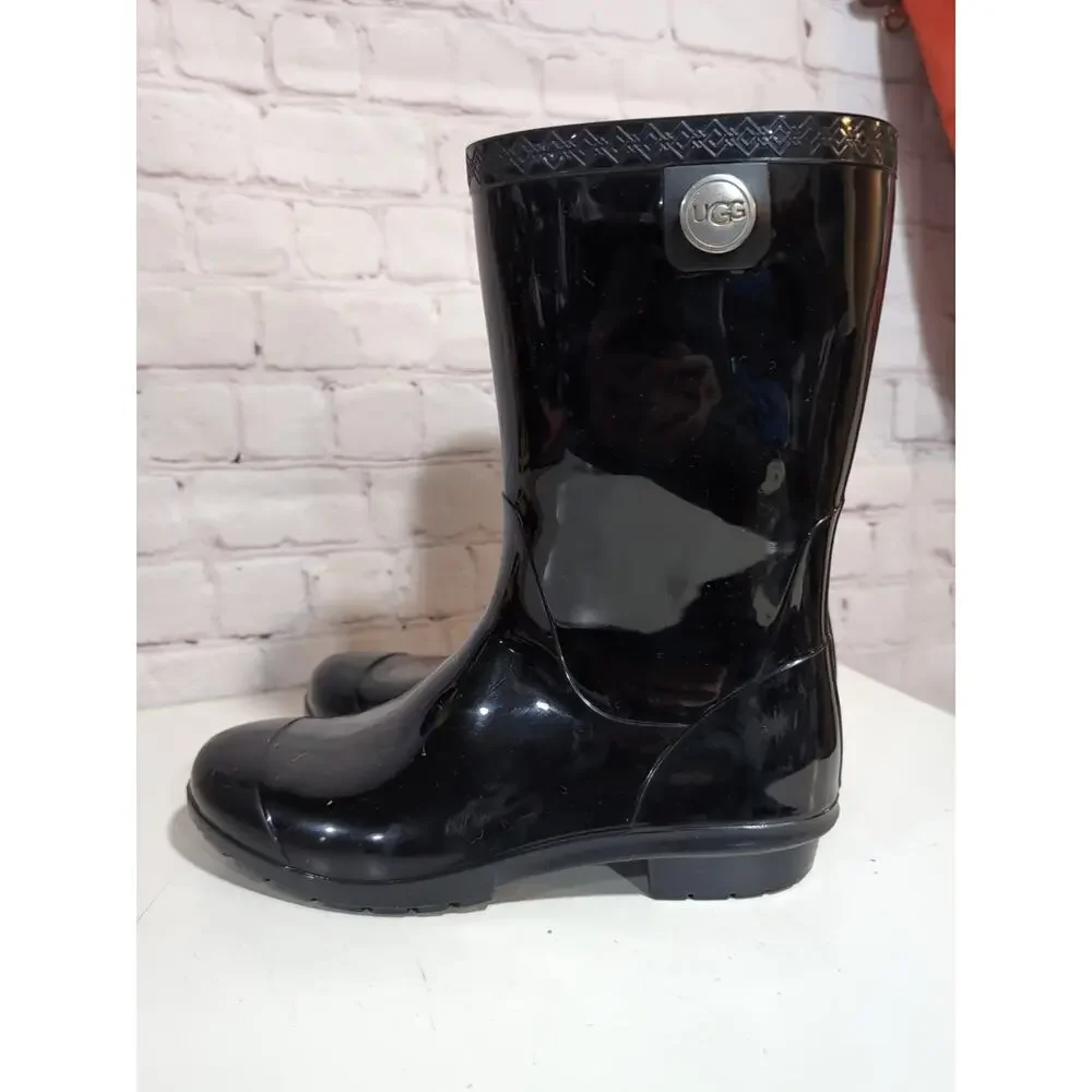 UGG Sienna Women's Sz 7 Black Rubber Rain Boots